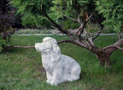 Garden White Decoration Dog Stone Patio Figure Figurines Decorative Statue